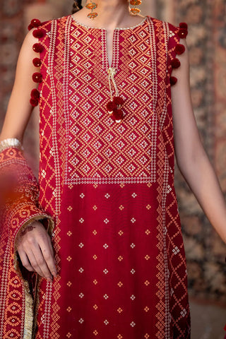 GUL AHMED-3 Piece Unstitched Lacquer Printed Lawn Suit CL-52138 B