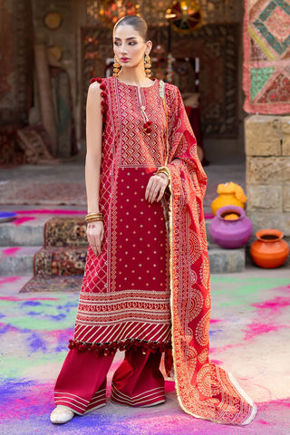 GUL AHMED-3 Piece Unstitched Lacquer Printed Lawn Suit CL-52138 B