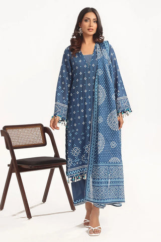 GUL AHMED-3 Piece Unstitched Lacquer Printed Lawn Suit CL-52171 B