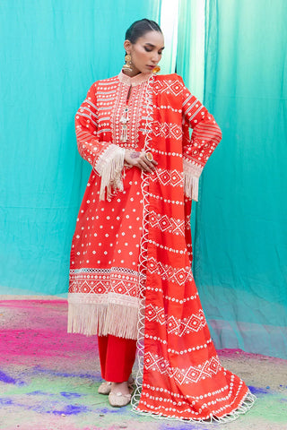 GUL AHMED-3 Piece Unstitched Lacquer Printed Lawn Suit CL-52172 B