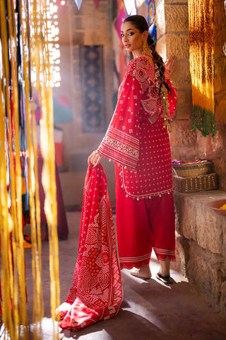 GUL AHMED-3 Piece Unstitched Lacquer Printed Lawn Suit CL-52176 A