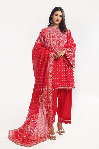 GUL AHMED-3 Piece Unstitched Lacquer Printed Lawn Suit CL-52176 A