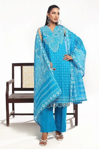 GUL AHMED-3 Piece Unstitched Lacquer Printed Lawn Suit CL-52176 B