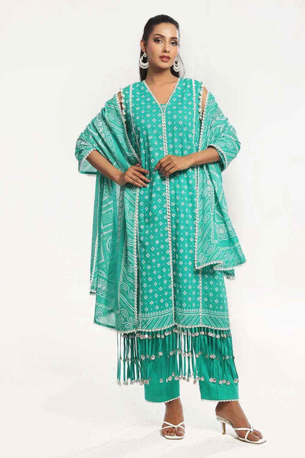 GUL AHMED-3 Piece Unstitched Lacquer Printed Lawn Suit CL-52178 A
