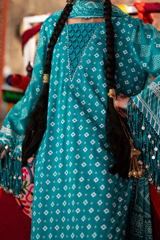GUL AHMED-3 Piece Unstitched Lacquer Printed Lawn Suit CL-52178 B