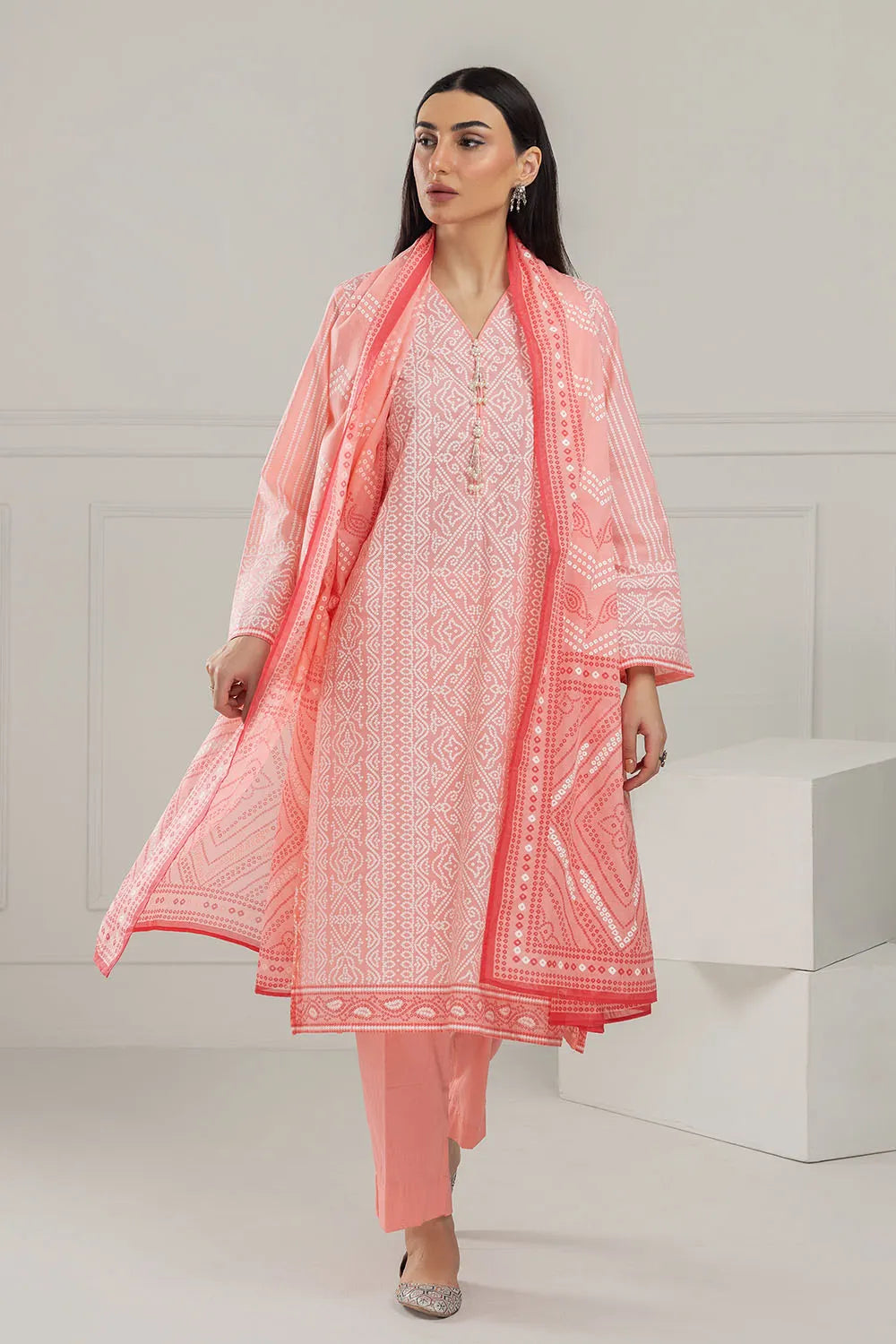 GUL AHEMD-3 Piece Unstitched Lacquer Printed Lawn Suit CL-52179 A