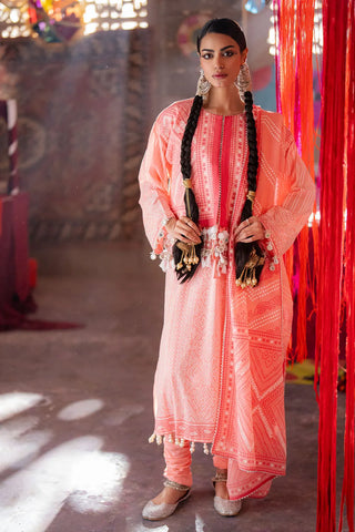 GUL AHEMD-3 Piece Unstitched Lacquer Printed Lawn Suit CL-52179 A