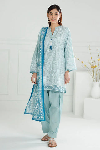 GUL AHMED-3 Piece Unstitched Lacquer Printed Lawn Suit CL-52179 B