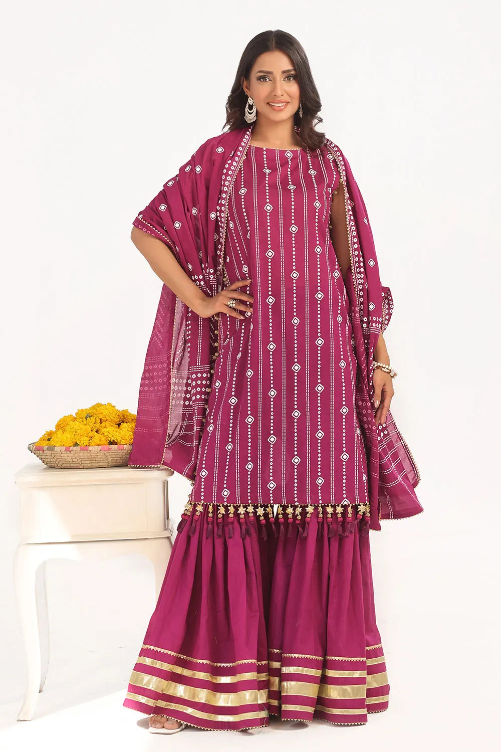 GUL AHMED-3 Piece Unstitched Lacquer Printed Lawn Suit CL-52185 A