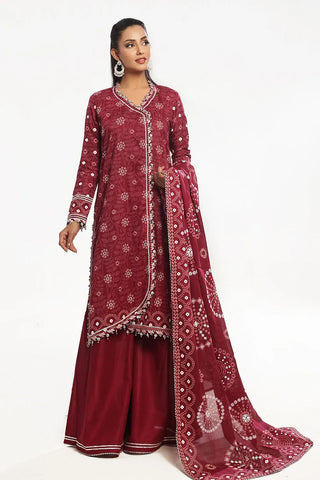 GUL AHMED-3 Piece Unstitched Lacquer Printed Lawn Suit CL-52403 B