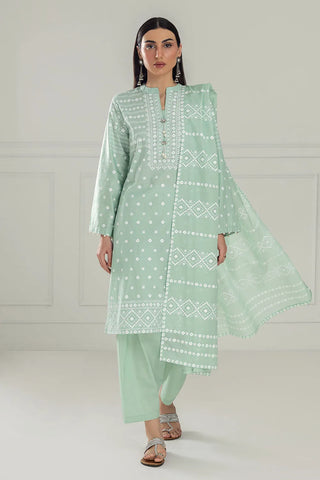 GUL AHMED-3 Piece Unstitched Lacquer Printed Lawn Suit CL-52172 A
