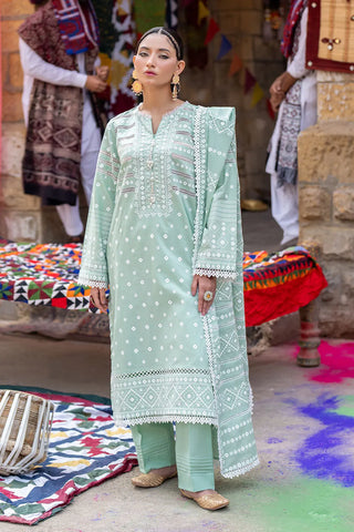 GUL AHMED-3 Piece Unstitched Lacquer Printed Lawn Suit CL-52172 A
