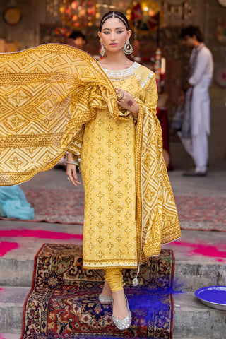 GUL AHMED-3 Piece Unstitched Lacquer Printed Lawn Suit CL-42315 A