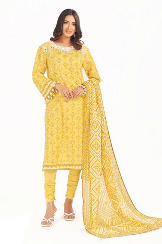 GUL AHMED-3 Piece Unstitched Lacquer Printed Lawn Suit CL-42315 A