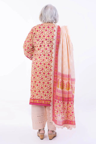 GUL AHMED -3 Piece Unstitched Printed Lawn Suit with Lacquer Printed Lawn Dupatta CL-42243 A