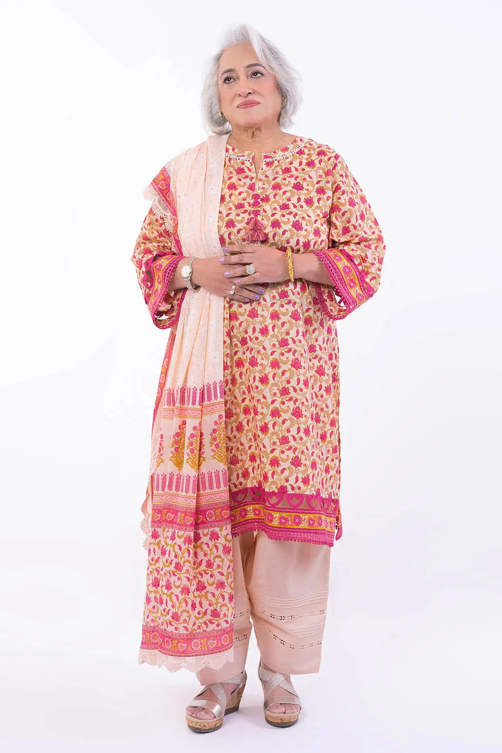 GUL AHMED -3 Piece Unstitched Printed Lawn Suit with Lacquer Printed Lawn Dupatta CL-42243 A