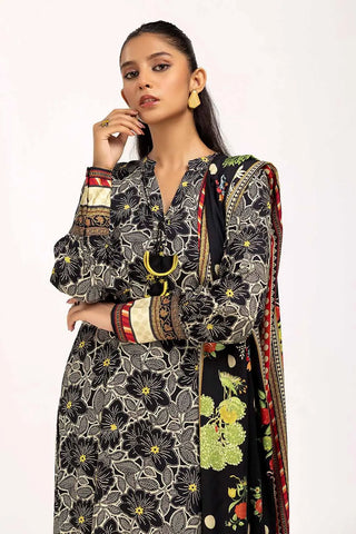 GUL AHMED -3PC Unstitched Printed Linen Suit LT-42001