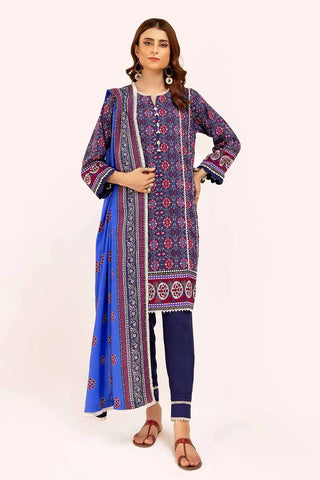 GUL AHMED -3PC Unstitched Printed Linen Suit LT-42008