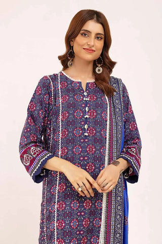 GUL AHMED -3PC Unstitched Printed Linen Suit LT-42008
