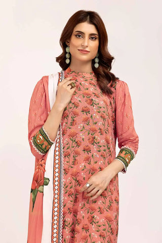 GUL AHMED -3PC Unstitched Printed Linen Suit LT-42009