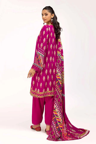 GUL AHMED -3PC Unstitched Printed Linen Suit LT-42011