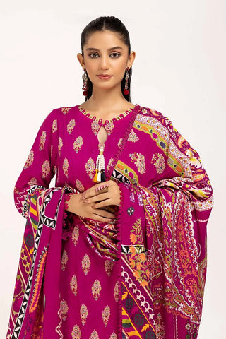 GUL AHMED -3PC Unstitched Printed Linen Suit LT-42011