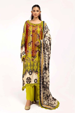 GUL AHMED -3PC Unstitched Printed Linen Suit LT-42012