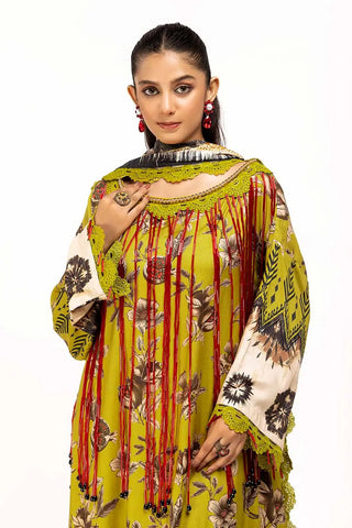 GUL AHMED -3PC Unstitched Printed Linen Suit LT-42012