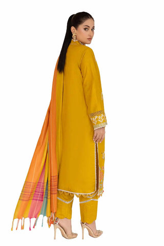 GUL AHMED -3PC Unstitched Embroidered Printed Cambric Suit with Yarn Dyed Dupatta MJ-42020
