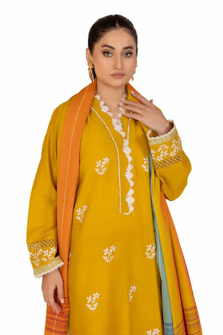 GUL AHMED -3PC Unstitched Embroidered Printed Cambric Suit with Yarn Dyed Dupatta MJ-42020