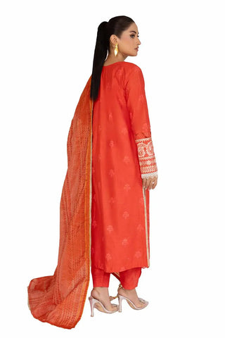 GUL AHMED-3PC Unstitched Embroidered Printed Cambric Suit with Jacquard Dupatta MJ-42027