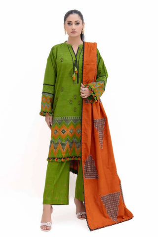 GUL AHMED -3PC Unstitched Jacquard Suit with Embroidered Khaddar Trouser MJ-42050