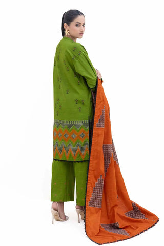 GUL AHMED -3PC Unstitched Jacquard Suit with Embroidered Khaddar Trouser MJ-42050