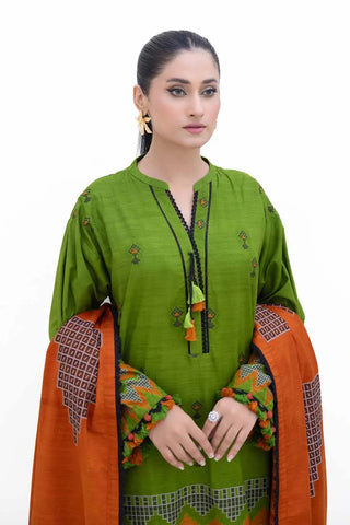 GUL AHMED -3PC Unstitched Jacquard Suit with Embroidered Khaddar Trouser MJ-42050