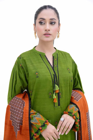 GUL AHMED -3PC Unstitched Jacquard Suit with Embroidered Khaddar Trouser MJ-42050
