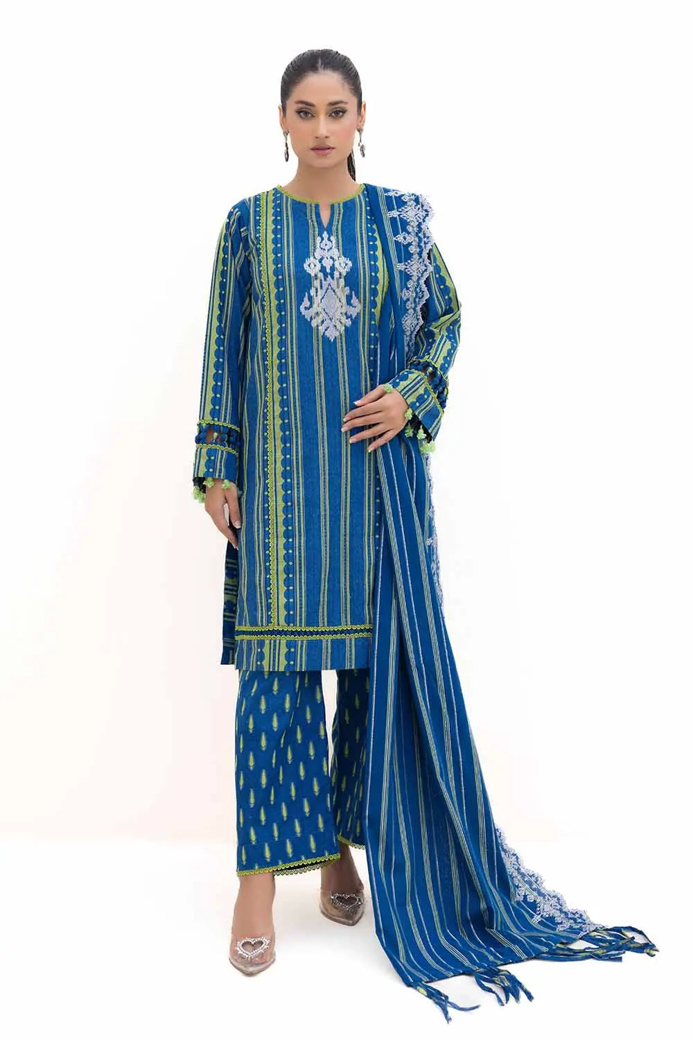 GUL AHMED -3PC Unstitched Embroidered Jacquard Suit MJ-42051