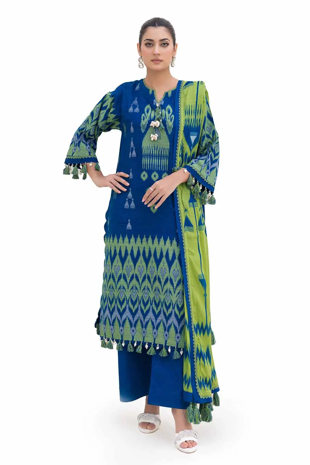 GUL AHMED -3PC Unstitched Jacquard Suit with Printed Cotton Net Dupatta MJ-42053