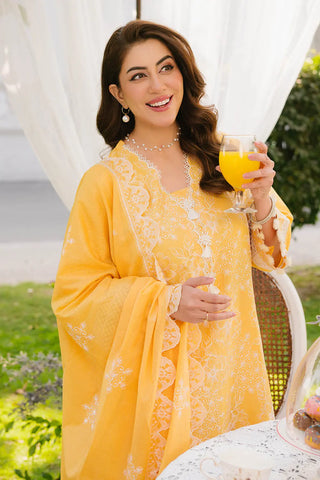 GUL AHMED -3 Piece Unstitched Embroidered Lawn Suit with Embroidered Denting Lawn Dupatta DN-52001