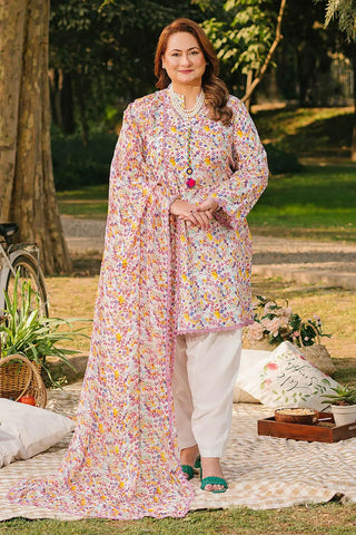 GUL AHMED -3 Piece Unstitched Printed Lawn Suit with Printed Chiffon Dupatta BM-52030