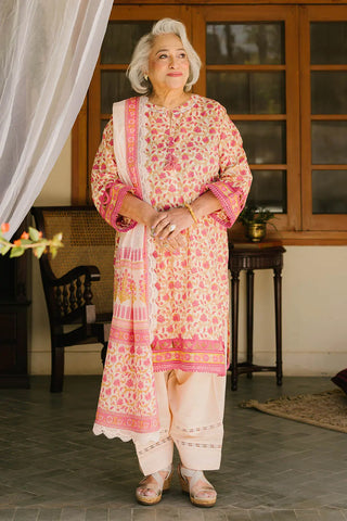 GUL AHMED -3 Piece Unstitched Printed Lawn Suit with Lacquer Printed Lawn Dupatta CL-42243 A