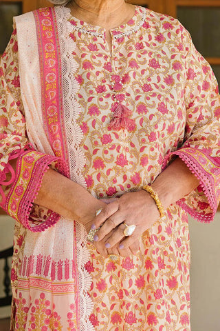 GUL AHMED -3 Piece Unstitched Printed Lawn Suit with Lacquer Printed Lawn Dupatta CL-42243 A