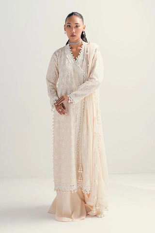 GUL AHMED-3 Piece Unstitched Schiffli Embroidered Lawn Suit with Embroidered Chiffon Dupatta PM-52046
