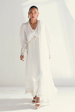 GUL AHMED-3 Piece Unstitched Schiffli Embroidered Lawn Suit with Schiffli Embroidered Chiffon Dupatta PM-52052