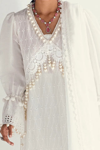 GUL AHMED-3 Piece Unstitched Schiffli Embroidered Lawn Suit with Schiffli Embroidered Chiffon Dupatta PM-52052