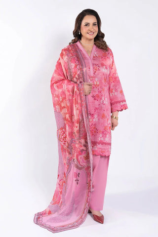 GUL AHMED -3 Piece Unstitched Printed Lawn Suit with Printed Chiffon Dupatta BM-52028