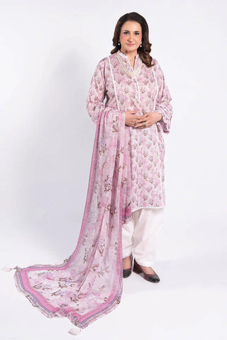 GUL AHMED -3 Piece Unstitched Printed Lawn Suit with Printed Chiffon Dupatta BM-52031