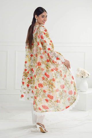 GUL AHMED-3 Piece Unstitched Embroidered Printed Lawn Suit with Printed Chiffon Dupatta PR-52006
