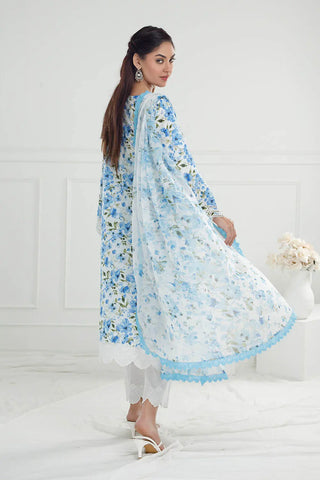 GUL AHMED-3 Piece Unstitched Embroidered Printed Lawn Suit with Printed Chiffon Dupatta PR-52010