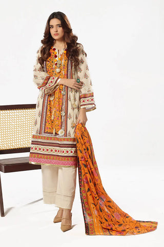 GUL AHMED -3 Piece Unstitched Printed Lawn Suit with Printed Lawn Dupatta CL-52503