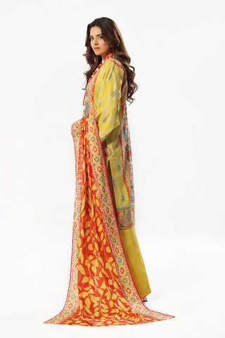 GUL AHMED -3 Piece Unstitched Printed Lawn Suit with Printed Lawn Dupatta CL-52507